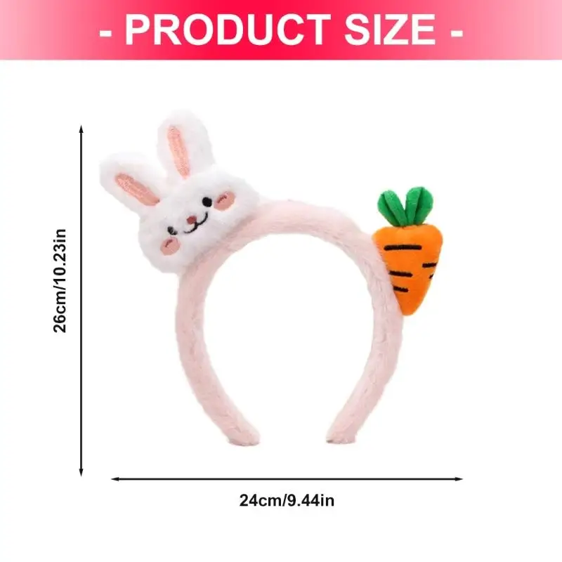 652F إكسسوار شعر الأرنب والجزر المرح، عصابات رأس من القطيفة الناعمة للأطفال والحفلات التنكرية والاستخدام اليومي