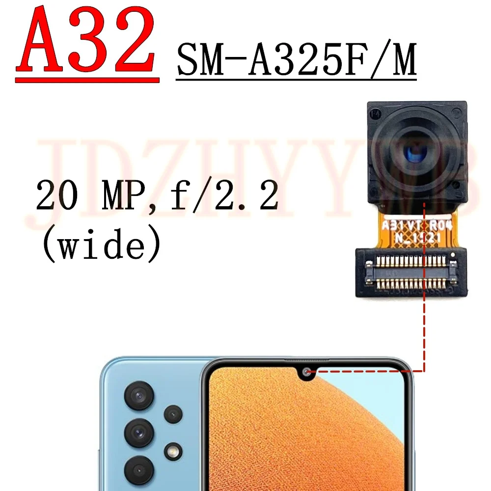 Front Rear Camera For Samsung Galaxy A32 A325F A325M Frontal Backside Selfie Back Camera Module Flex Replacement Spare Parts