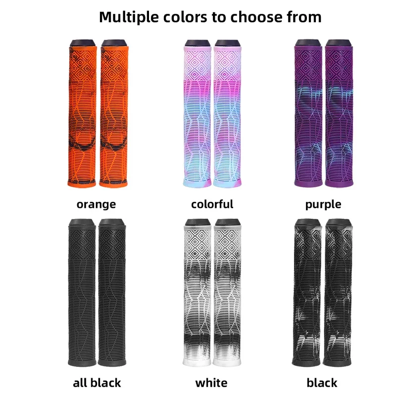 160MM 자전거 핸들 그립 고무 편안한 스쿠터 자전거 핸들 그립 부드러운 고무 MTB 커프스 다채로운 바 엔드 플러그 MTB 그립