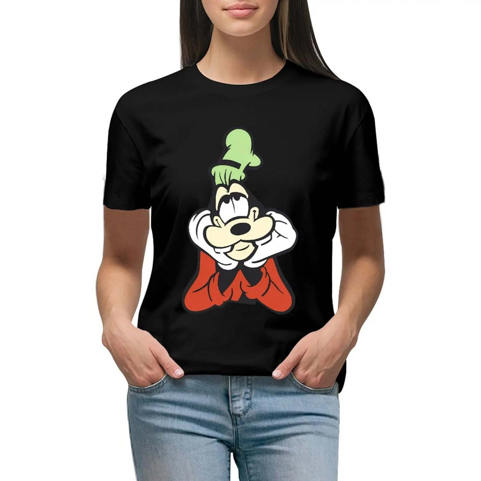 

Модная футболка Disney Goofy Y2k, женская одежда, летние повседневные милые футболки, одежда