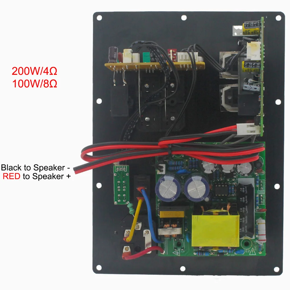 Placa Amplificadora de Potência Digital Subwoofer Pesado, Potência Ativa, HiFi, Pure Bass, 1CH, 4ohm, 8ohm, 110-220V, 200W, 100W