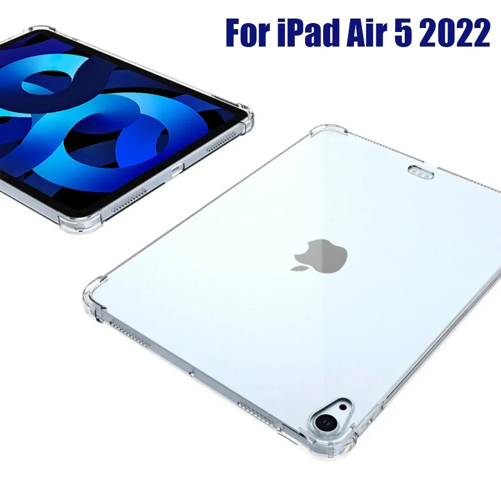 Para iPad Air 5 10,9 2022 funda de silicona TPU transparente delgada para iPad Air 5ta generación A2589 A2591 funda de silicona suave