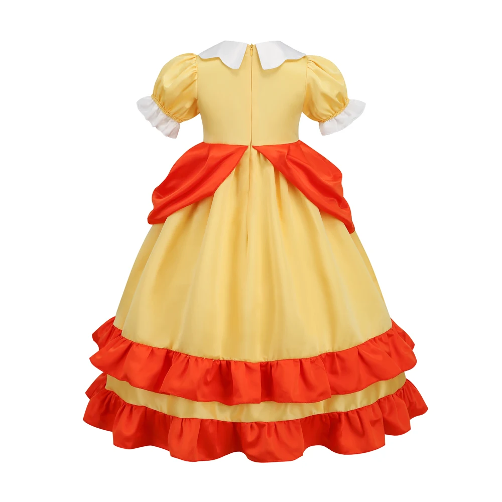 Daisy Costume For Grils Cartoon Movie Cosplay Kids Orange Party Outfits 2-10 Years Halloween Fancy Clothes