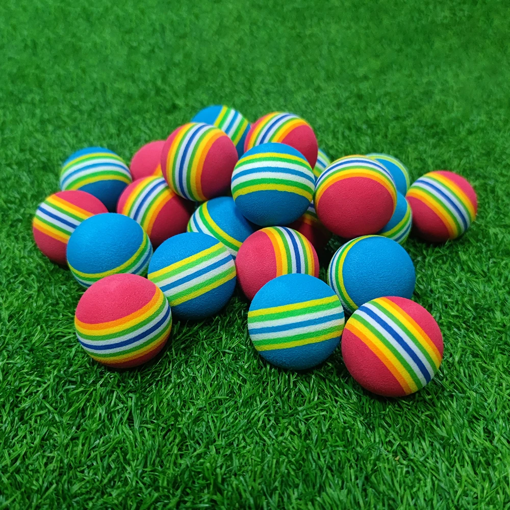 10 Pcs Rainbow Color EVA Foam Practice Sponge Golf Balls Bulk