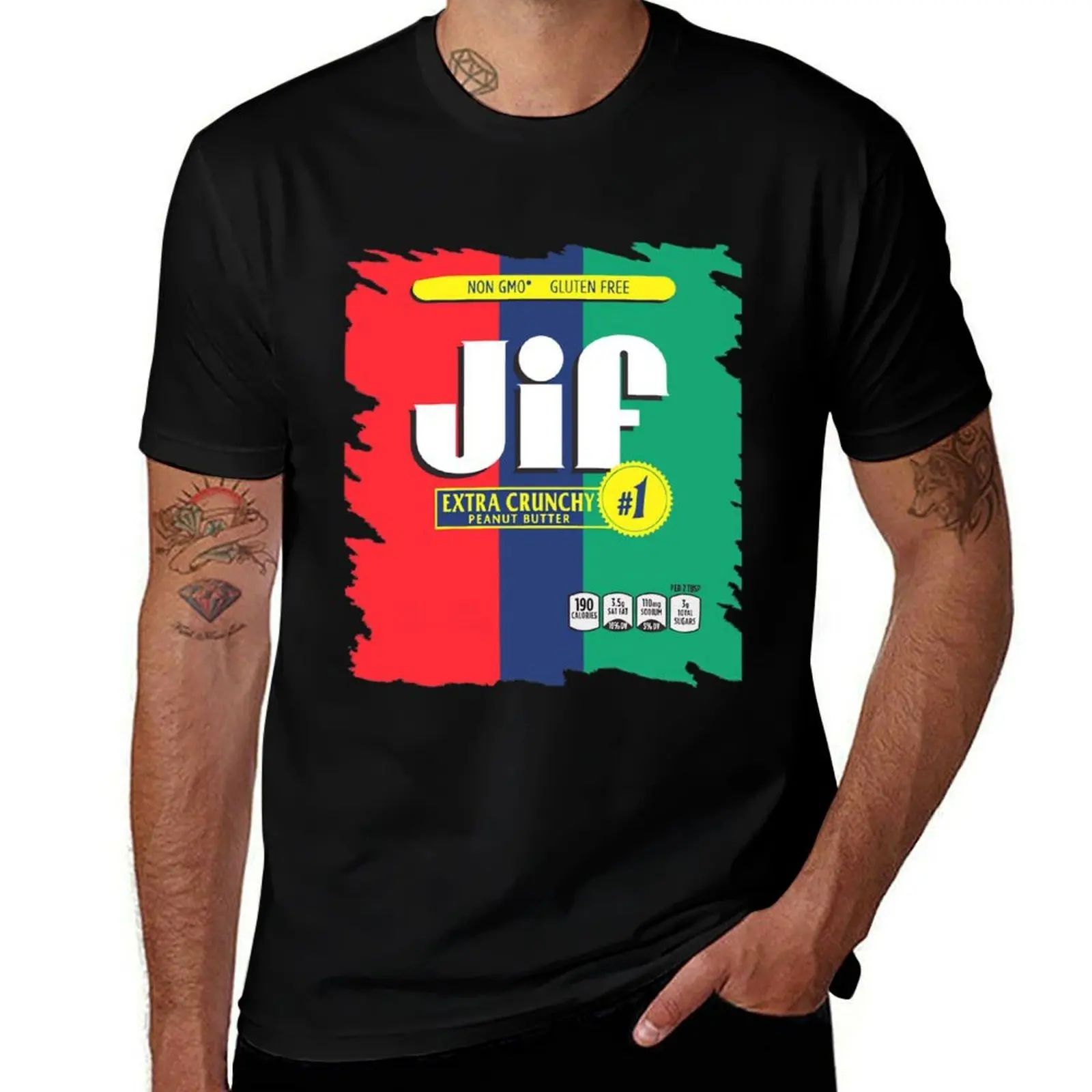 Jif Crunchy Peanut Butter design T-Shirt Soft Basic Cotton Short Sleeve Tee T-Shirt