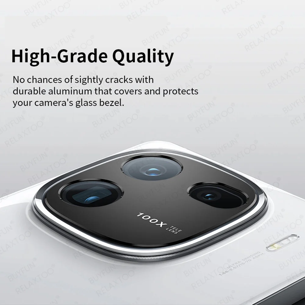 For Vivo iQOO 12 Pro Rear Alloy Metal Lens Protective Case Ring iQOO12 iQOO12Pro 12Pro 5G 9H Armor Cover Camera Screen Protector