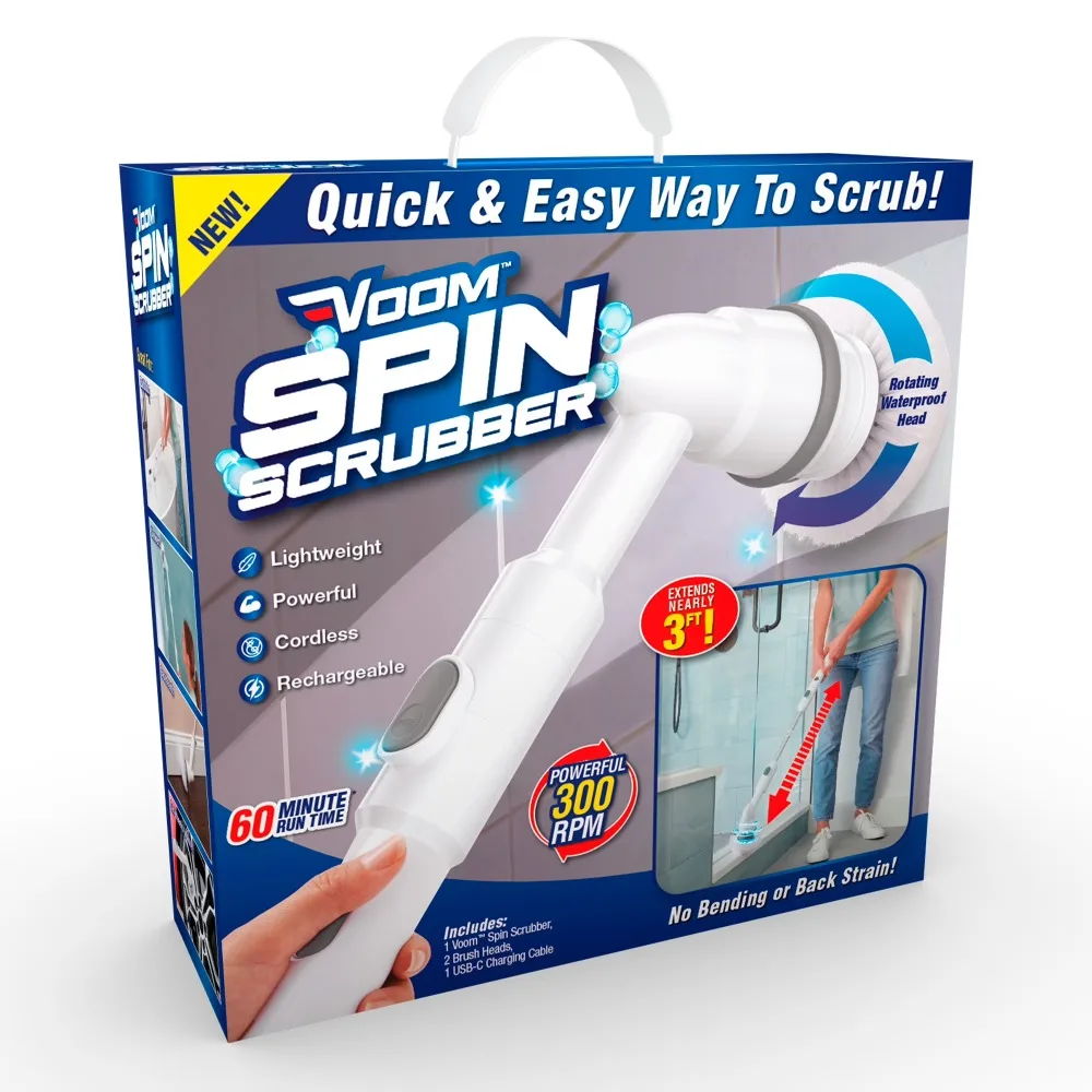 2025 Voom ®   Spin Scrubber Spazzola per pulizia senza fili Spazzole potenti, resistenti e multiuso ricaricabili