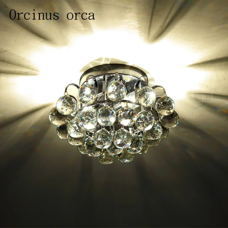 

Modern minimalist luxury corridor, entrance hall, crystal ceiling lamp, balcony, corridor, stairs, creative light
