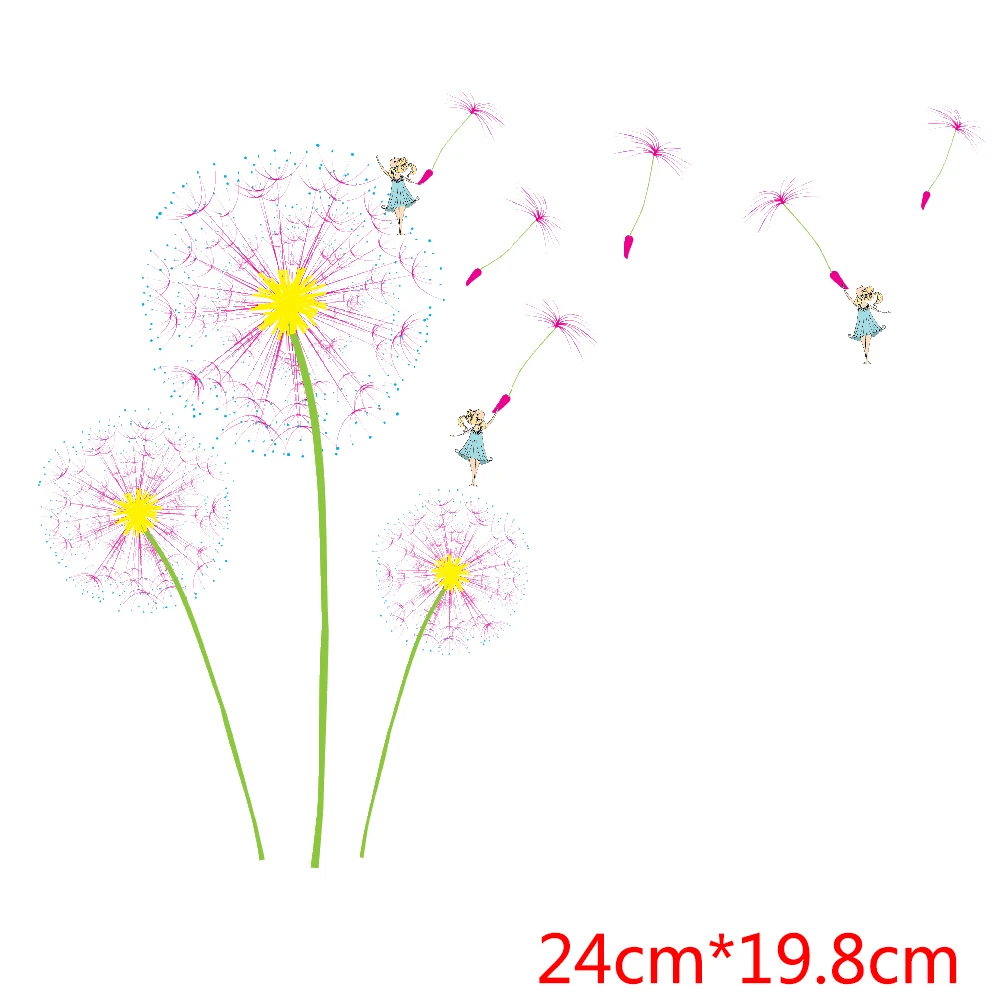 Dandelion Thermo Stickers Patches for Clothing Parches Transfer Sticker for Clothes Parches Bordados Para La Ropa DIY T-shirt