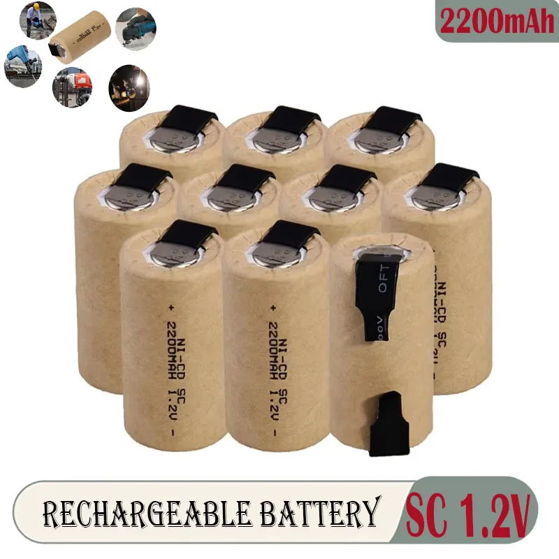 100%original SC 2200mah 1.2v Battery NI-CD Rechargeable Battery Suitable for Electric Screwdrivers Hand Drills  Power Tools Etc