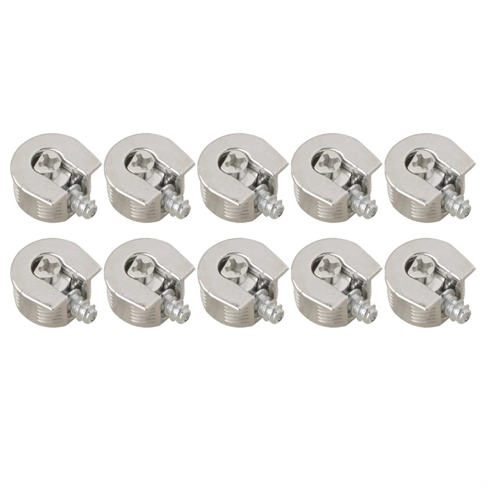 

10pcs Zinc 3 In 1 Screw-In Dowel Shelf Bracket Durable Furniture Connector Eccentric Plate Holder for DIY Storage
