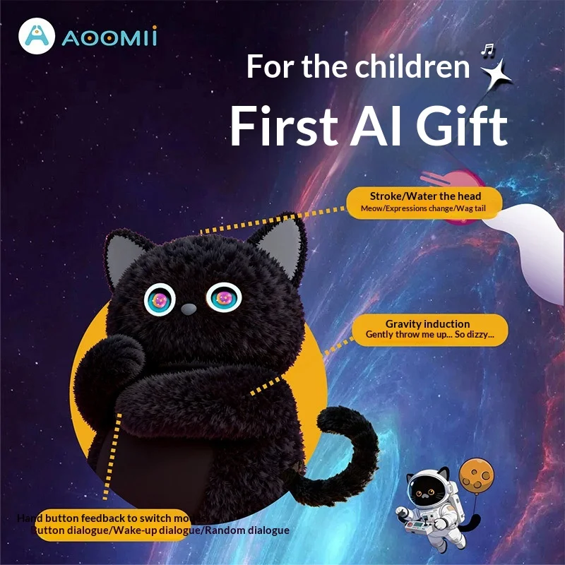 لعبة محشوة معلقة تفاعلية ذكية من AI Siamese Cat Companion Plushie هدية تقنية محمولة للتهدئة والترفيه #5