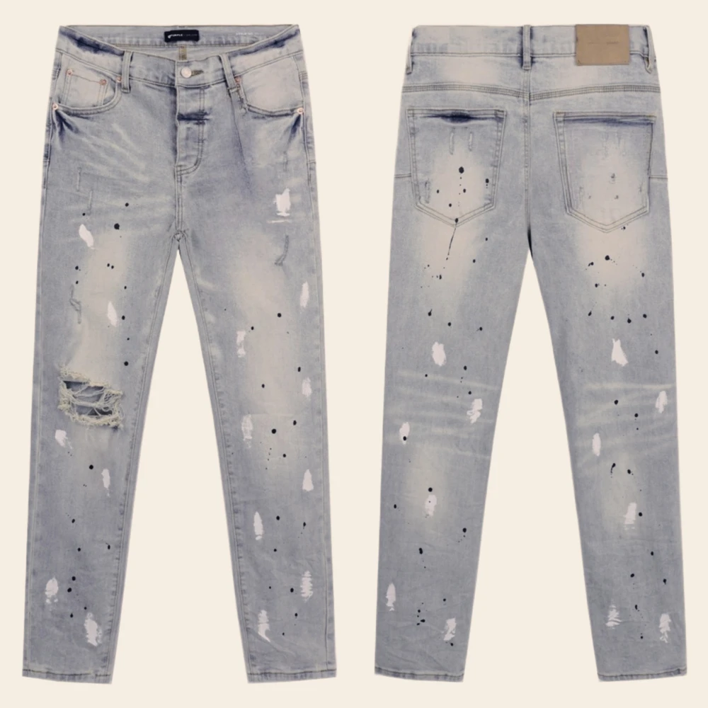 새로운 버전의 옛날 하이 스트리트 워싱 컷 캐주얼 스트레이트 슬림 레트로 남성 데님 바지