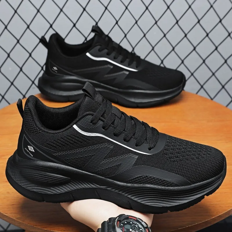 Men's Shoes Breathable Mesh Casual Shoes Lace Up Shock Absorption Comfortable Running Shoe Fashion High Quality Sneakers for Men