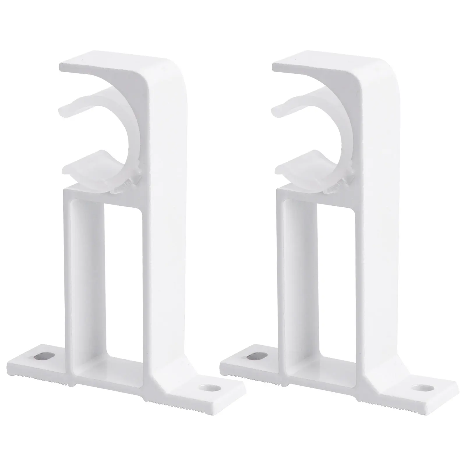 2Pcs Curtain Rod Side Mount Brackets Sturdy Aluminum Alloy Replacement Holder for Office Living Room Bedroom Kitchen