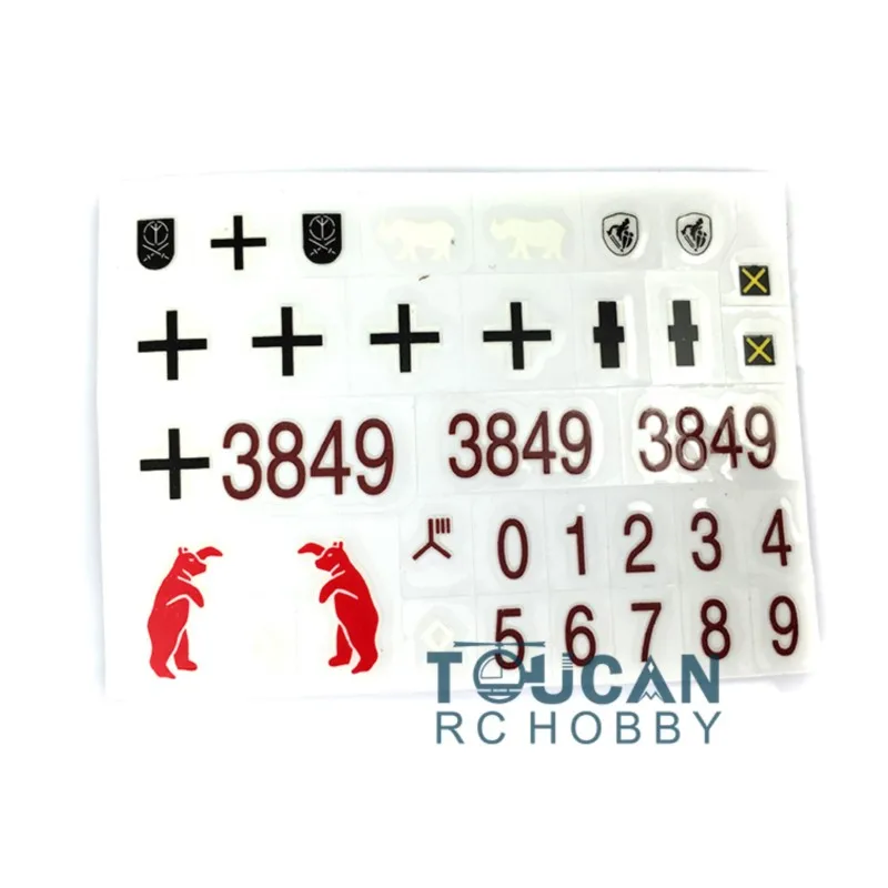 สติ๊กเกอร์ตกแต่งสำหรับรถถังบังคับวิทยุขนาด 1/16 รุ่น Tiger I 3818 M26 Pershing Walker Bulldog Leopard2A6 Sherman T90 M1A2 T72 KV-2 Merkava King Tiger