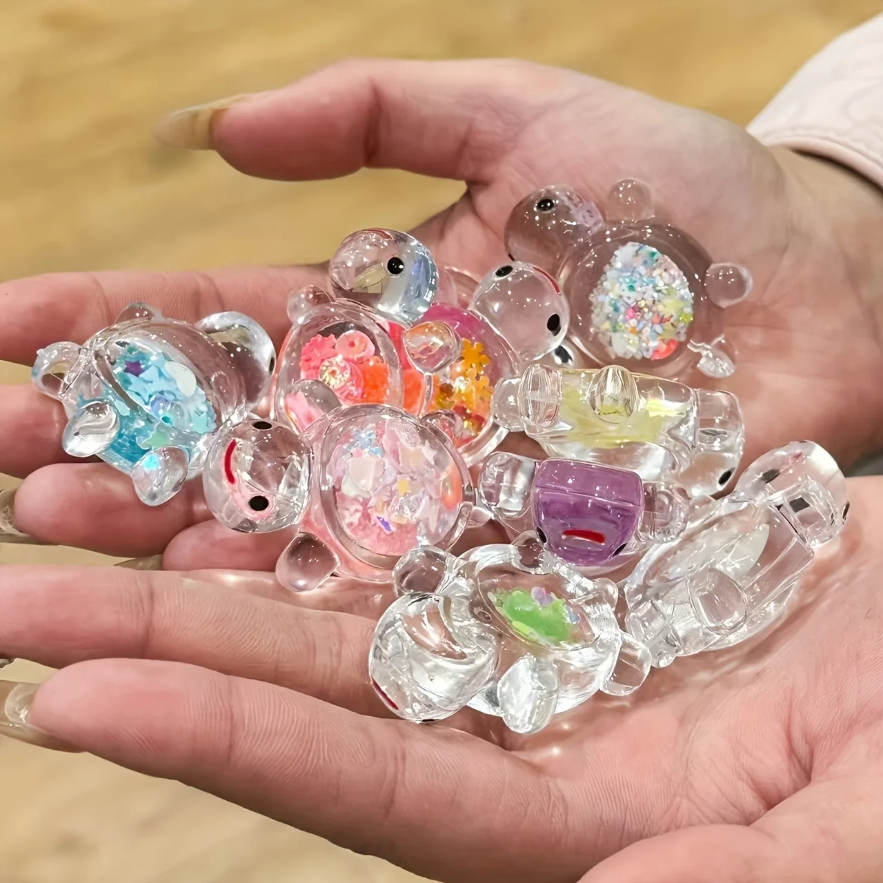 10 قطعة يتوهج في الظلام الراتنج السلاحف التماثيل نابضة بالحياة الملونة السلاحف ديكور مصغرة الحلي للداخلية في الهواء الطلق المنزل والحديقة #3