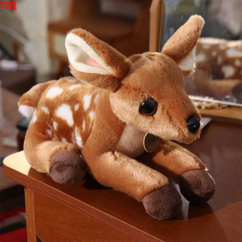 

Forest Animal Sika Deer Plush Bright Color Soft Dolls Stuffed Deer Dolls Cartoon Kawaii Simulation Deer Toy Birthday Gift