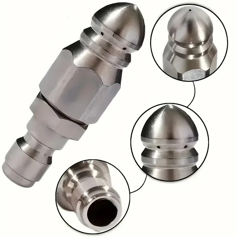 High‑Pressure Washer Sewer Cleaning Nozzle, G1/4" Quick‑Connect Sewage Hose Nozzle for Drain Washing Accessories view 5
