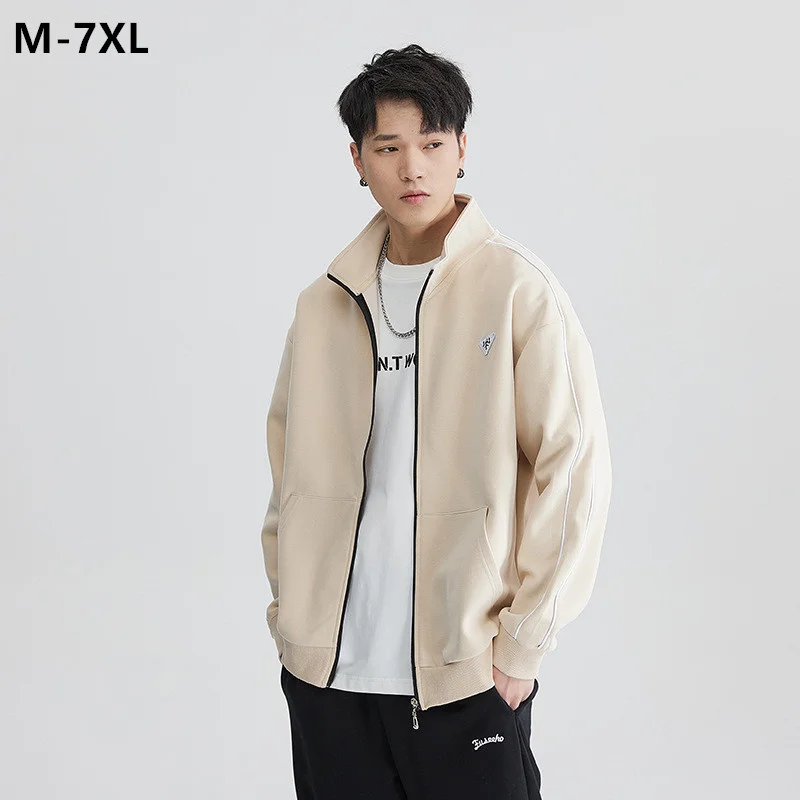 

Sports Jacket Zipper Sweatshirts Men Plus Size 7XL 6XL 5XL 4XL O-Neck Loose Clothes Teenagers Boys New Fashion Autumn Male Coats