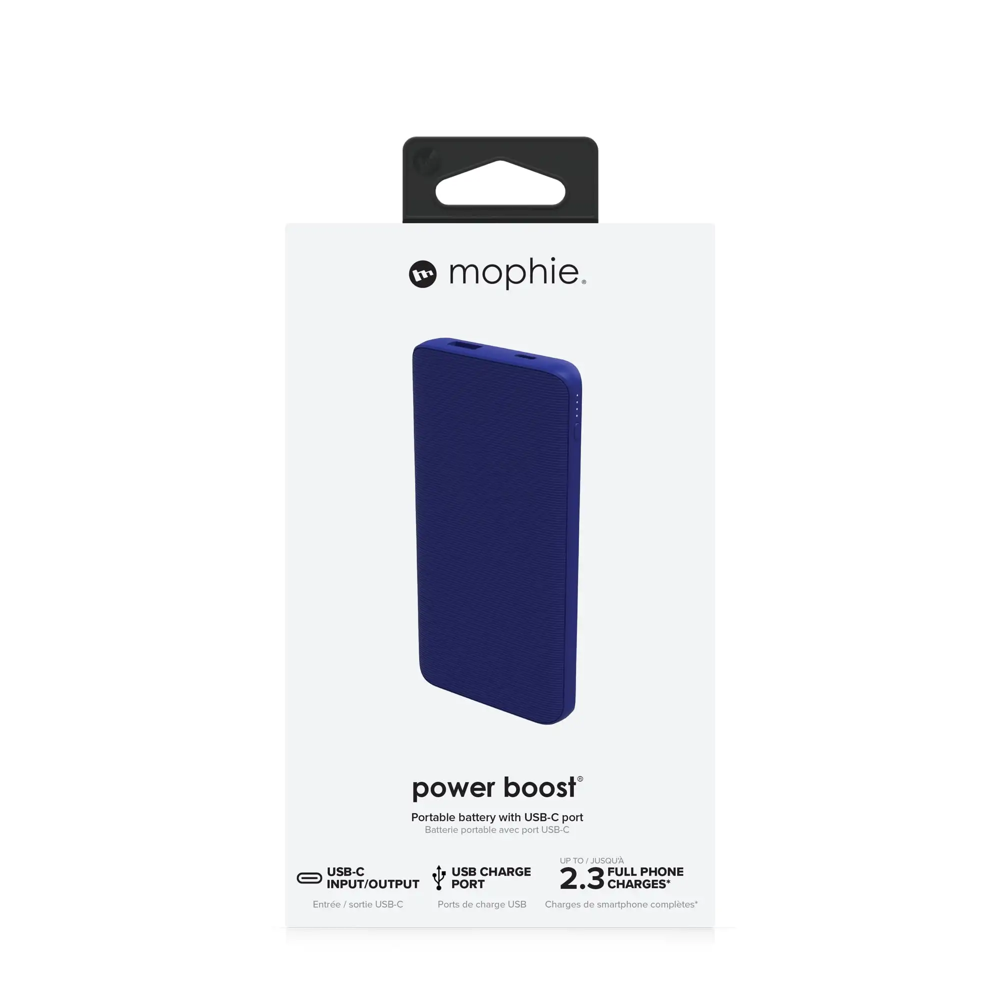 

Универсальная аккумуляторная батарея Mophie Power Boost Портативная батарея с входами USB-A и USB-C, Boost 10K, синяя
