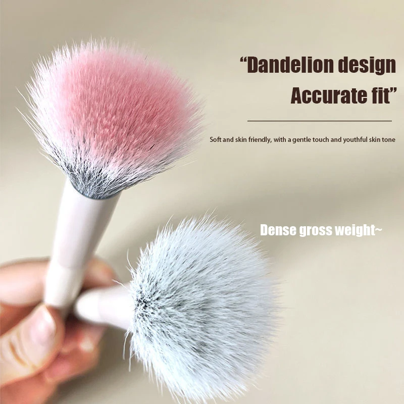 Brosse à fard à joues en poils doux et moelleux, pinceau de maquillage multifonction, fard à joues, surligneur, poudre pour le visage partielle, 1PC