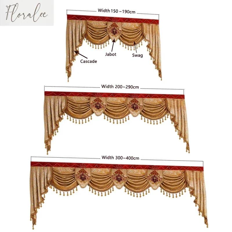 High Quality Luxury Elegant Room Curtains Valance Custom Made Window Curtains for Living Dining Room Bedroom Villa Hotel Study