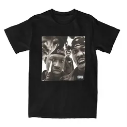 Men T-Shirt Gravediggaz Clan Tangs Wu Funny Pure Cotton Tee Shirt Short Sleeve Hip Hop T Shirts Crew Neck Clothes Plus Size