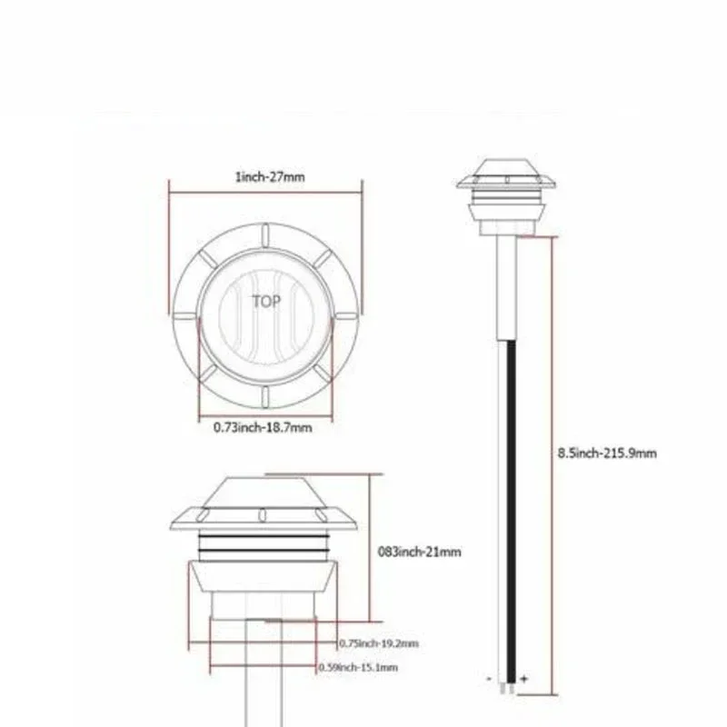 2pcs 12V 3LED 3/4\