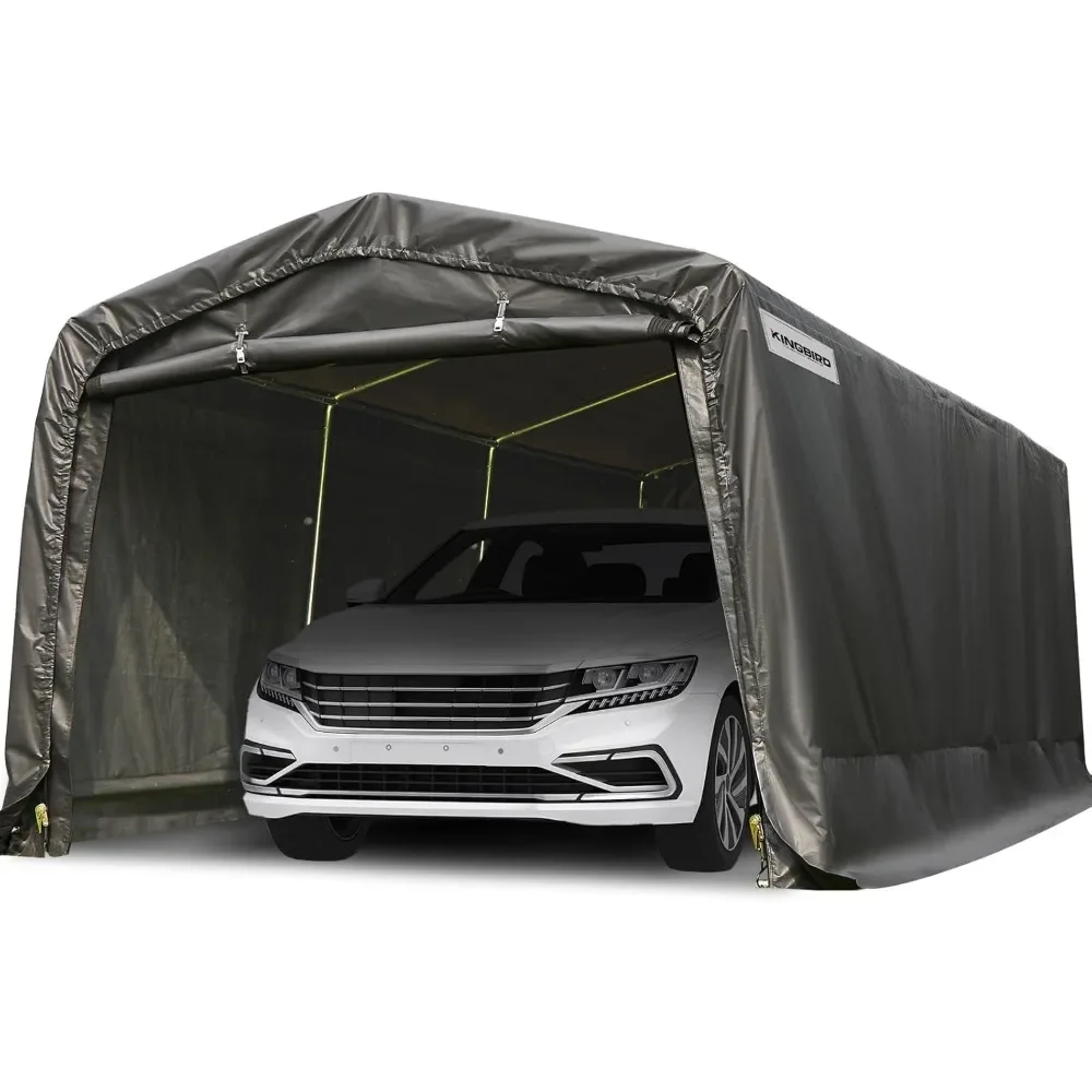 10' x 15' Heavy Duty Anti-Snow Carport Car Canopy Outdoor Instant Garage with Reinforced Ground Bars