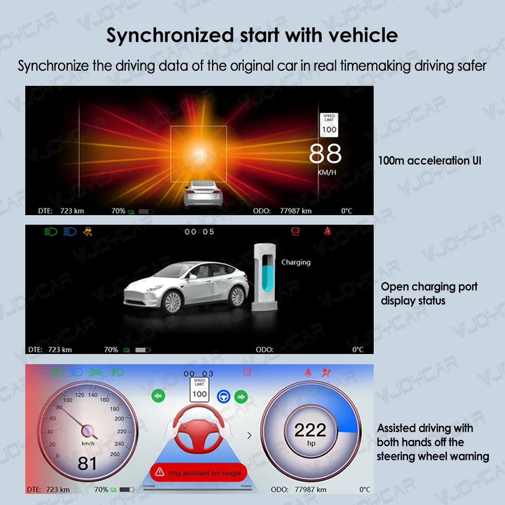 2024 Newest 6.2inch Model Y 3 Display Dashboard Instrument Blind Spot Monitoring Auto Pilot OTA Upgrade for Tesla Accessories