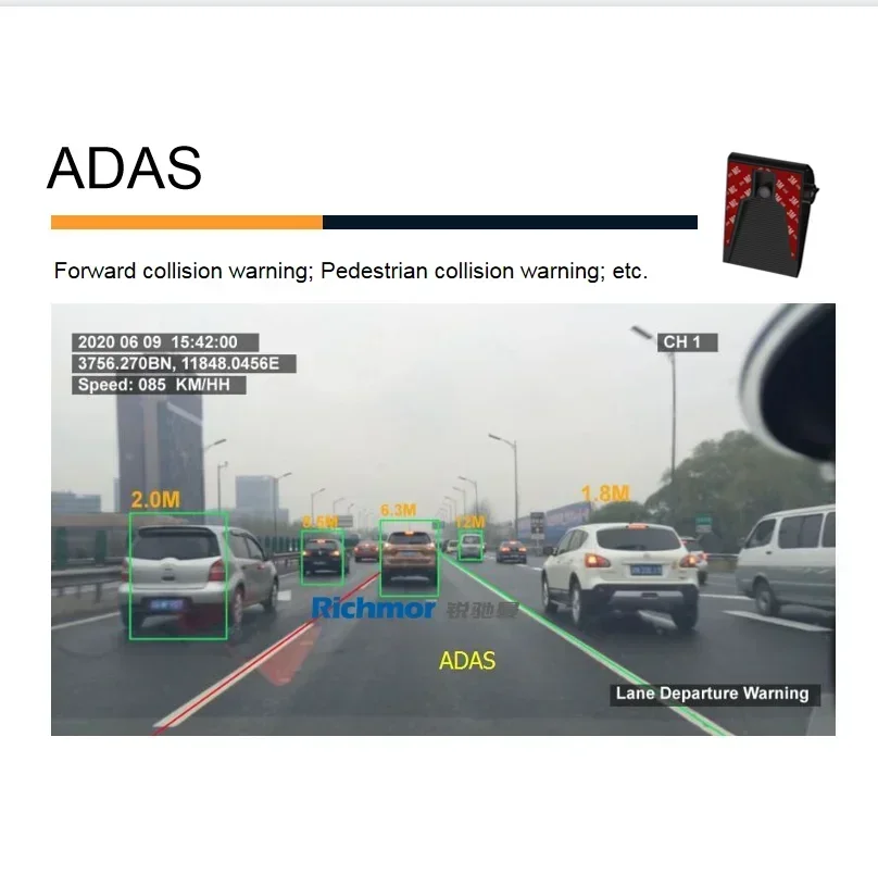 2026 ADAS MDVR AI DSM 2MP 1080P AHD 2 SD Card Hard Disk Mobile DVR