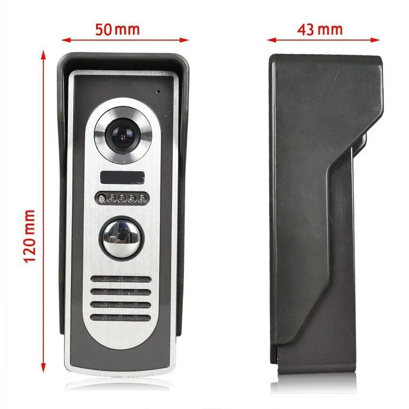 Video Door Intercom Entry System Kit Wired Video Doorbell Phone Rainproof Call Panel IR Camera for Home Villa Building Apartment