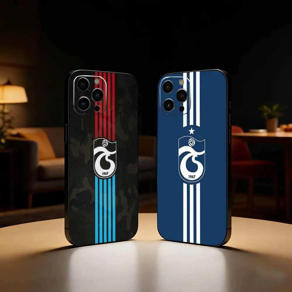 

Turkey T-Trabzonspor Phone Case For iPhone17,16,15,14,13,12 Plus,Max Soft Silicone Black Cover