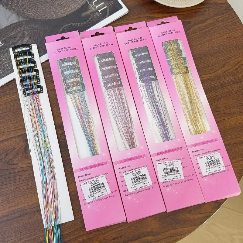 Заколка для парика BB набор из 12 шт. с вспышкой, подвесная краска для ушей, музыкальный фестиваль, лазерная цветная заколка для концертов, краска для волос