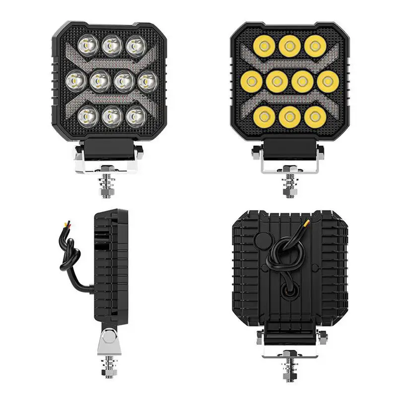 Construction Vehicle Lights Waterproof 1700LM Tractor Lights 17W Auto Work Light Square Flood Light for Trucks Construction