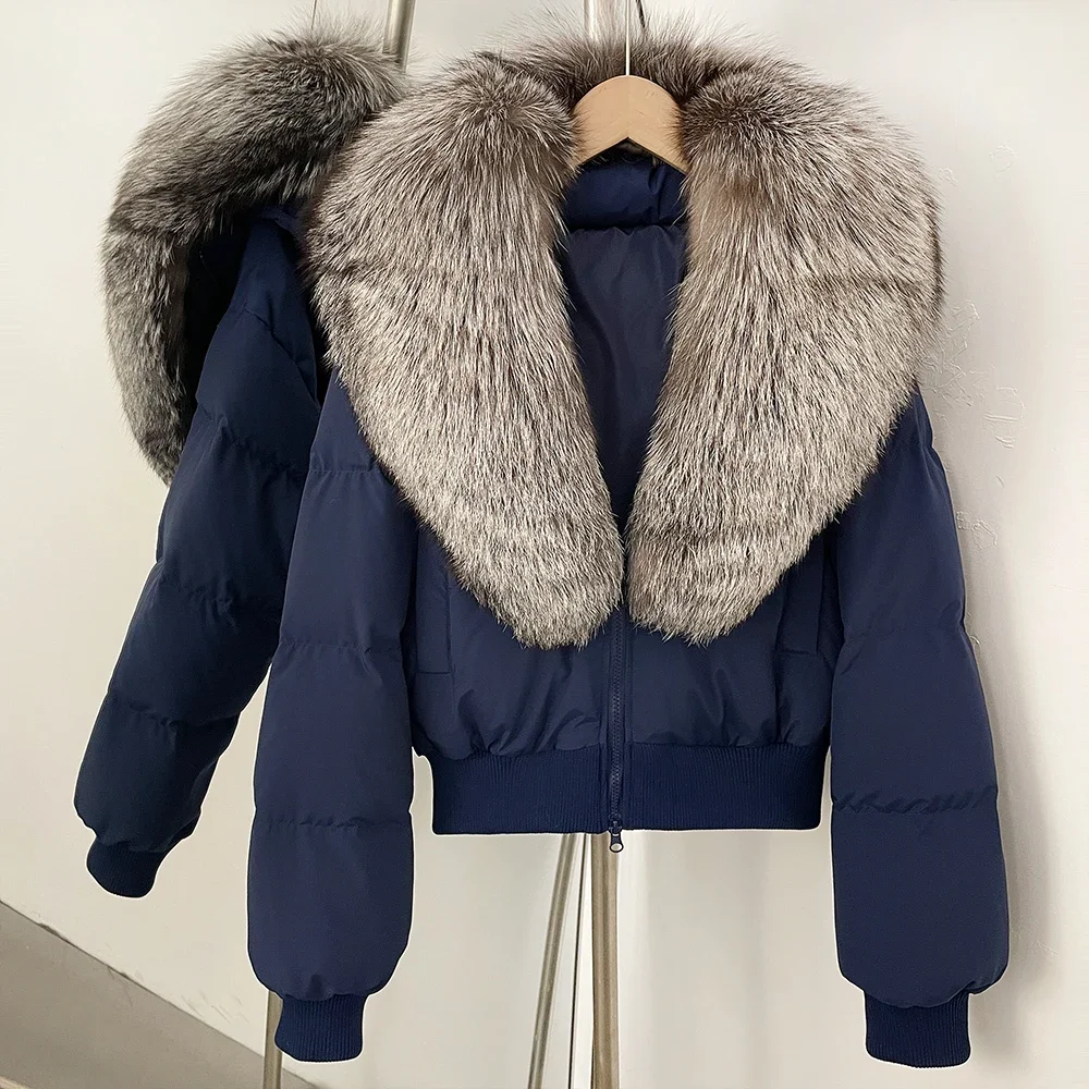 후드 달린 리얼리티 퍼 코트 덕 다운 재킷 여성 트렌드 파카 천연 퍼 겨울 여성 의류 여성 데미시즌 재킷