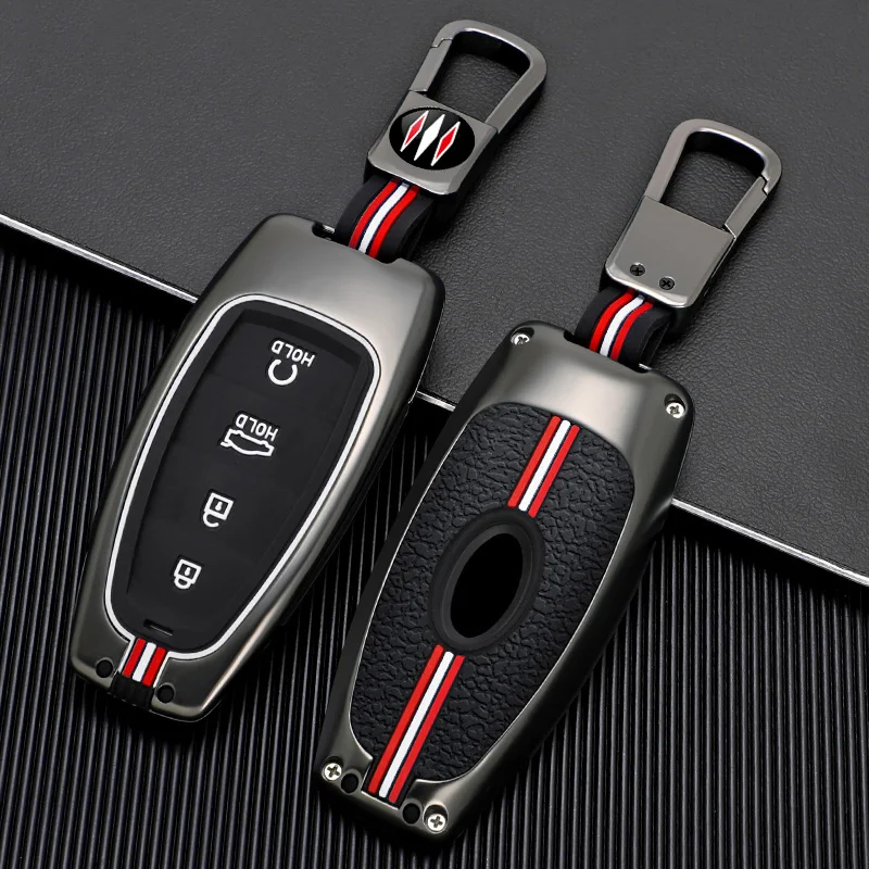 3/4/5/6/7/8 Buttons Car Key Holder Case Cover for Hyundai Tucson Solaris Sonata Hybrid NEXO NX4 Santafe Dn8 Car Key Holder Shell