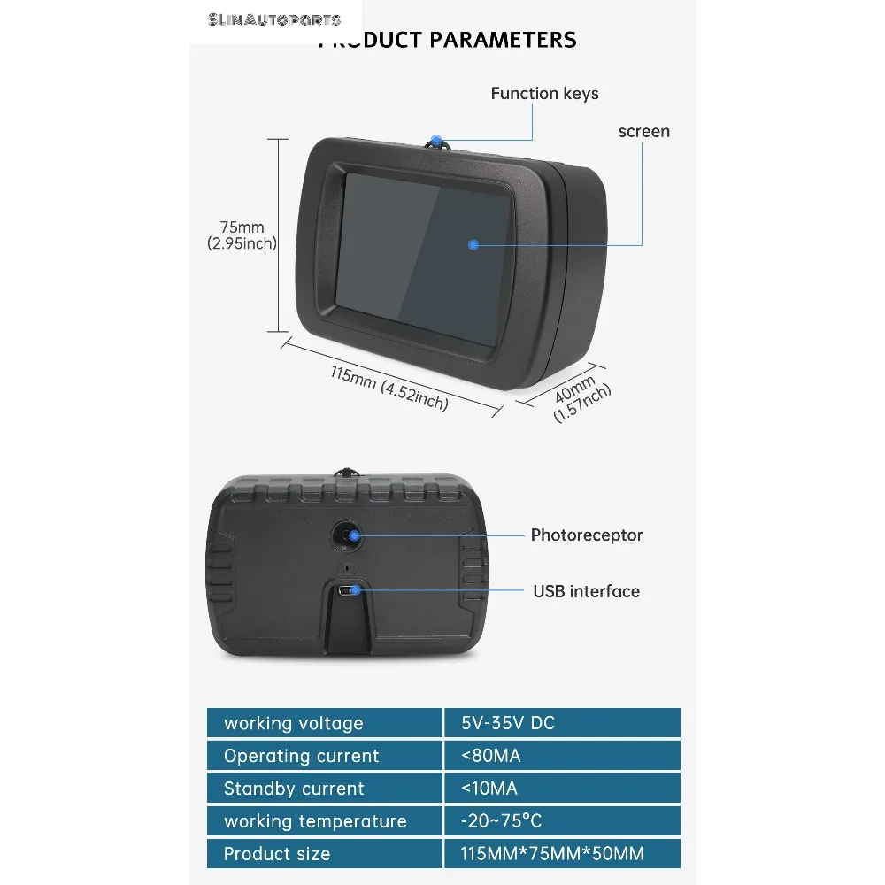 A65 GPS Digital Speedometer Slope Meter 4x4 Off-road Head-up Display for Car HUD with Altitude Inclinemeter Compass Roll Angle