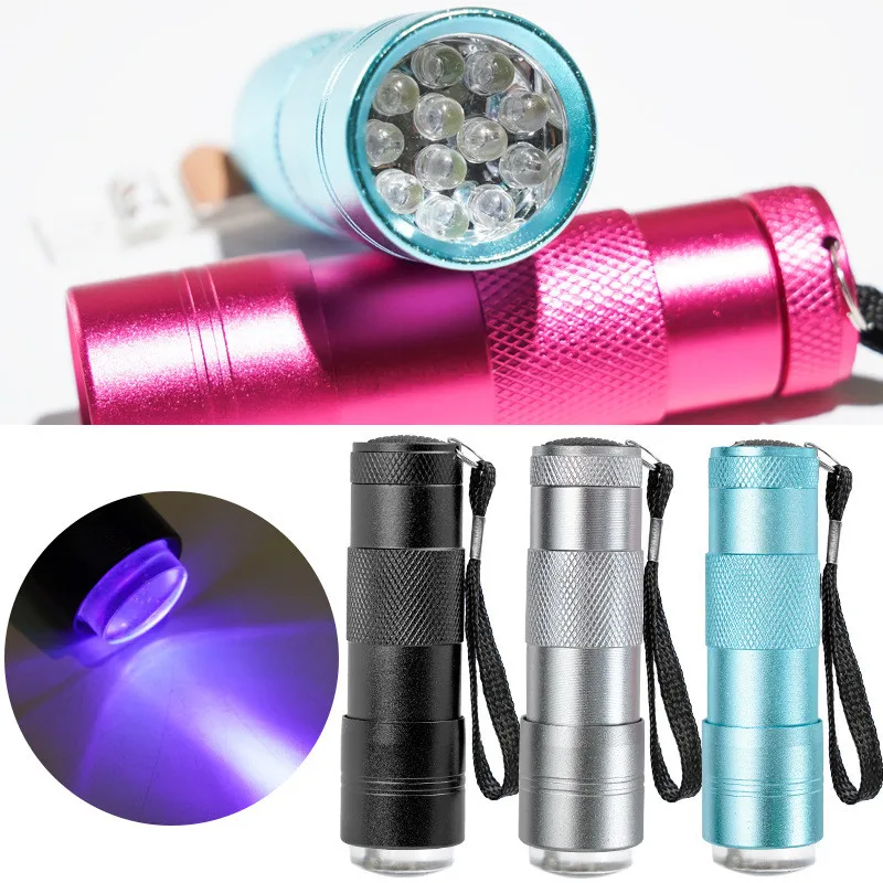 Biutee Tia UV Đèn Mini 9 LED UV Gel Dính Keo Chữa Đèn Ánh Sáng Cầm Tay Máy Sấy Móng Tay UV Đèn Pin dụng Cụ Bấm Móng Tay