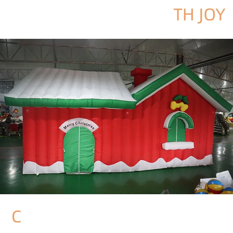 spedizione aerea veloce, tenda gonfiabile rossa della grotto di Babbo Natale della decorazione esterna della casa di Natale gonfiabile 7x4x4m
