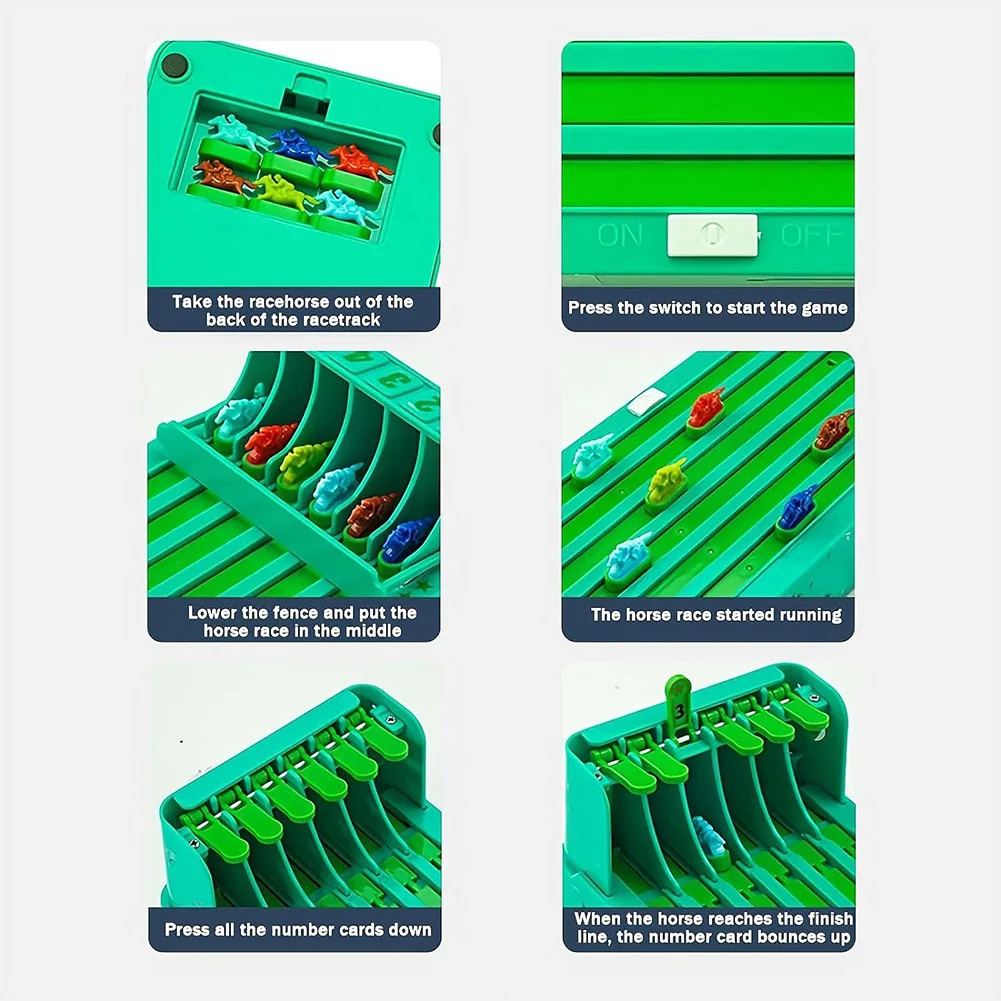 Clássico jogo de tabuleiro de corrida de cavalos alimentado por bateria conjunto de máquina de corrida de cavalos de mesa brinquedo interativo presente do miúdo adulto