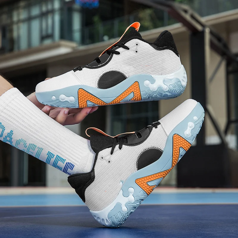 

Actual wear resistant basketball shoes men's shock absorbable breathable large size deodorant comfortable men's sports shoes