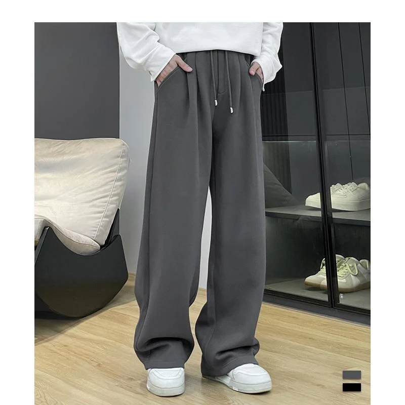

Loose Men's Sport Pants Autumn Winter New Sle Drapey Dstring Casual Sweatpants Straight Leg mid Waist Youthful Energy