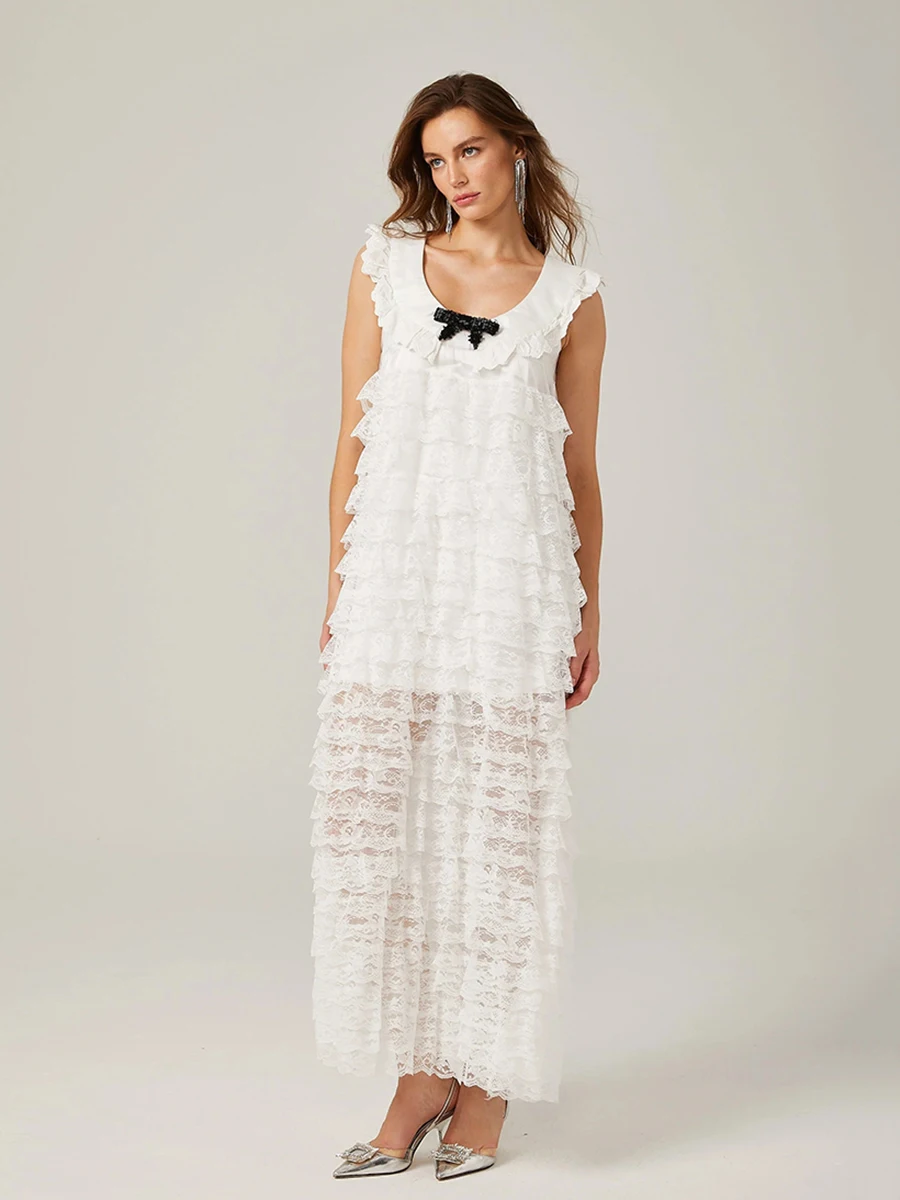 REDDACHiC Abito da babydoll da donna con Cami Slip a strati con volant in pizzo Colletto alla Peter Pan Abito da torta Compleanno Abiti da principessa Cutecore