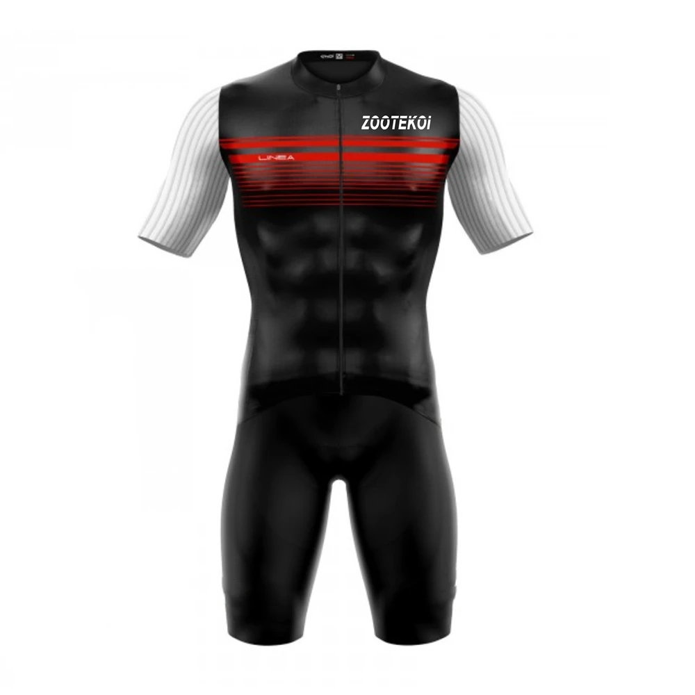 ZOOTEKOI triathlon team ropa ciclismo hombre summer short-sleeved cycling skin suit high-quality cycling MTB Lycra tights suit