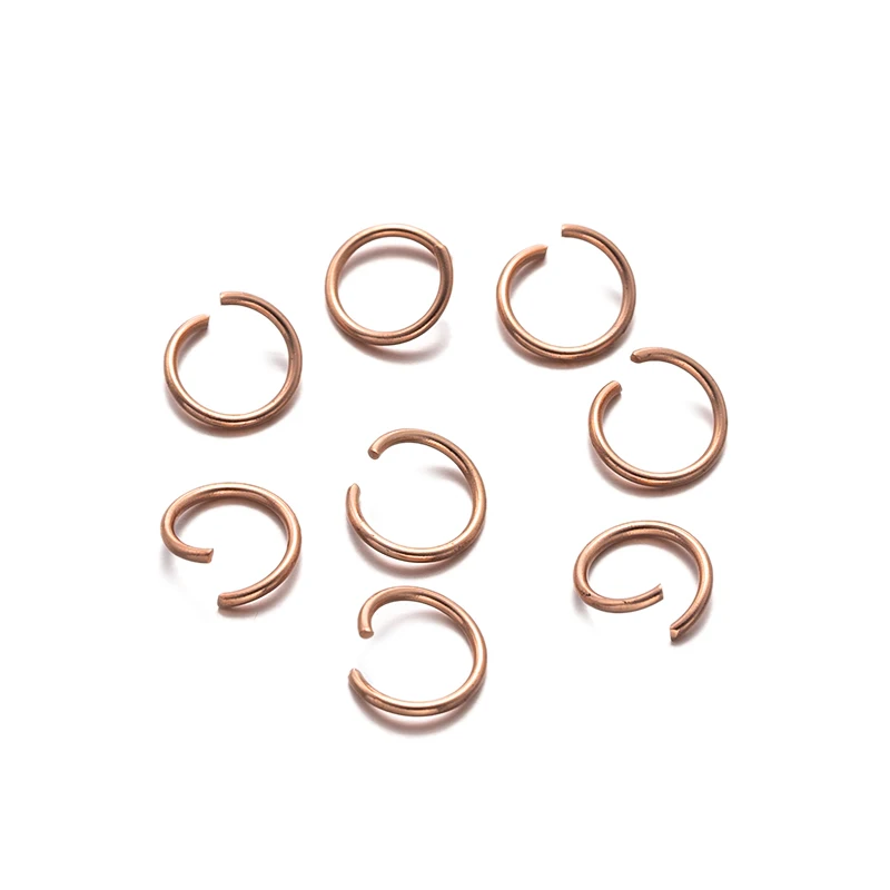 100pcs Rose Gold Stainless Steel Open Jump Ring Connectors For DIY Keychains Earring Jewelry Craft Making Supplies Accessories