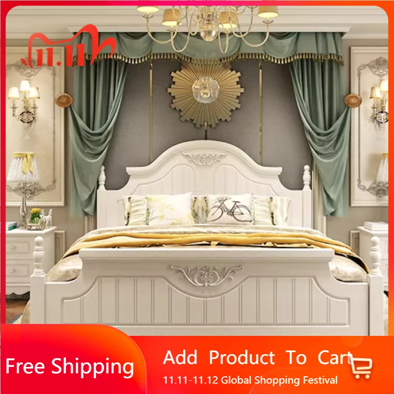 

Italian Princess Girls Double Bed Mattress Set Modern Adults Loft Double Bed Queen Storage Travel Luxury Beliche Hotel Furniture