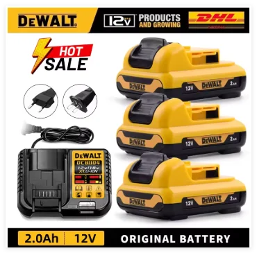 Batería de iones de litio DEWALT, batería dewalt de 12V, 2.0Ah, DCB123, DCB125, DCB124, DCB122, batería de herramienta eléctrica DCD710