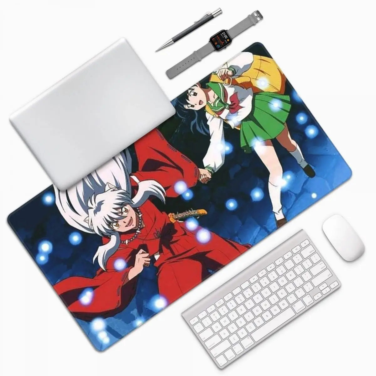 

Большой коврик для мыши Inuyasha Anime Kagome Higurashi, коврик для клавиатуры и мыши, коврик для геймеров, для ПК, ноутбука, офисных принадлежностей, настольный коврик